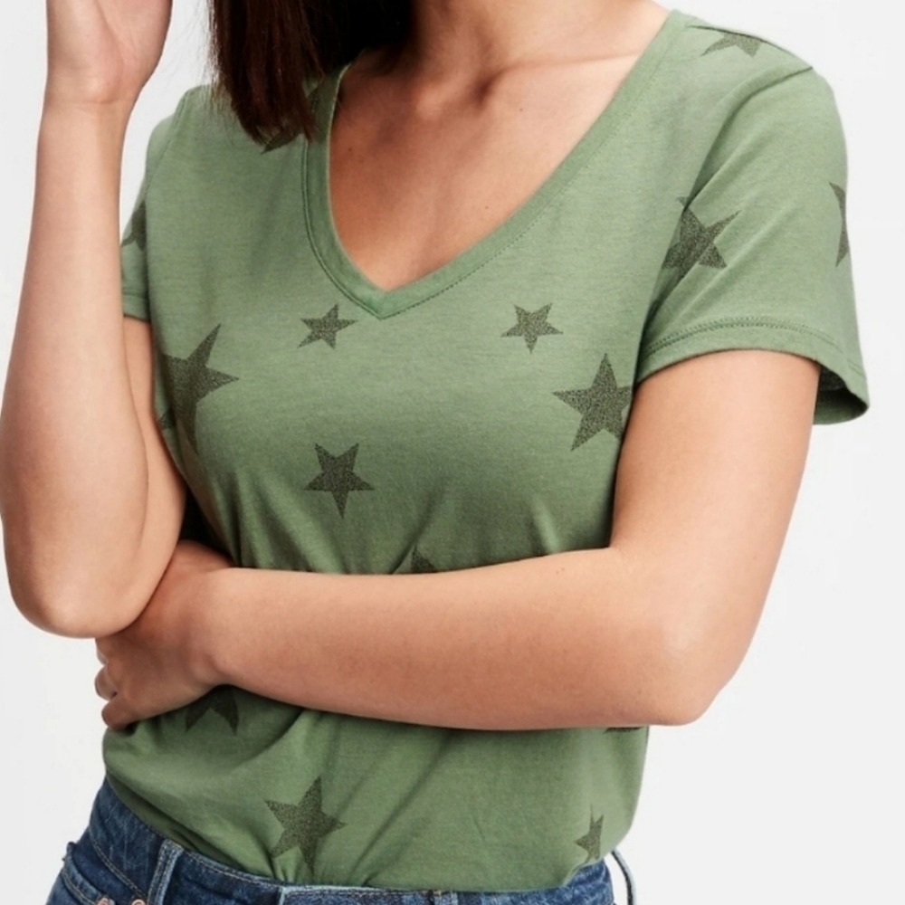 Gap Star Print favorite t-shirt Olive green S